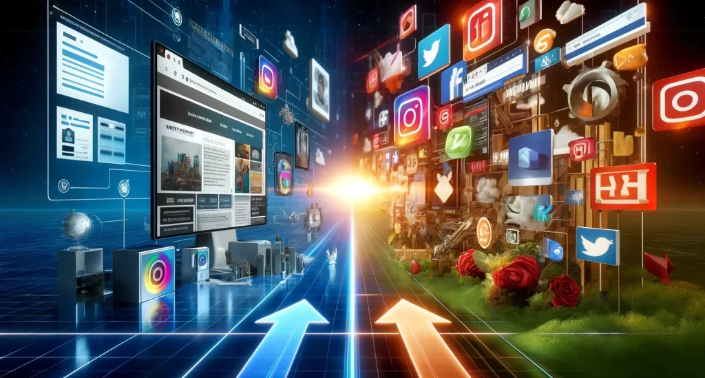 Redes sociais versus site próprio